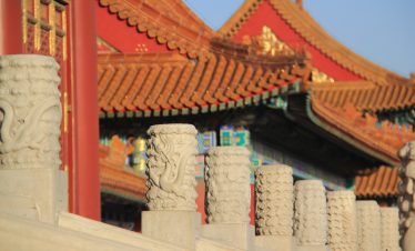 Deliacte stone carving in the forbidden city-beijing, China