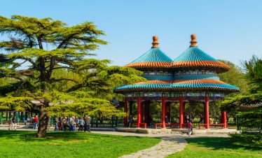 Double-Circle Longevity Pavilion in the Temple of Heaven in Beijing, China