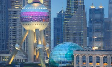 Oriental Pearl Tower and Shanghai Skyline.