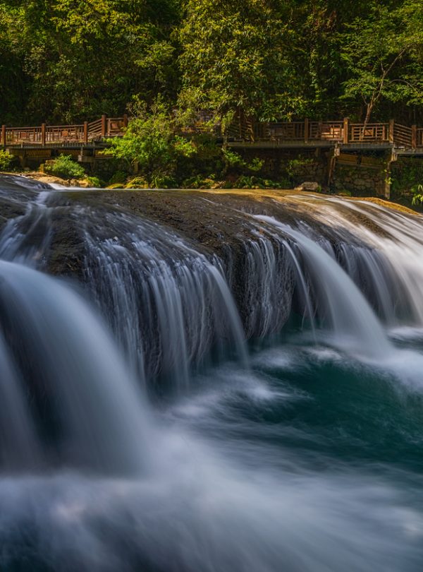 Small waterfall at Xiaoqikong, Libo, Guizhou, China.