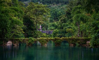 Long bridge at Xiaoqikong, Libo, Guizhou, China.