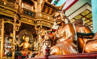 Ancient monks at Lingyin Temple, Hangzhou