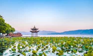 Jixian pavilion in West Lake, Hangzhou, China