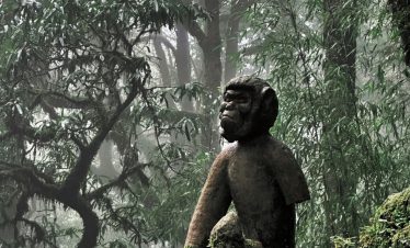 Ape statue in Ailao Mountain Jinshan Primeval Forest Park