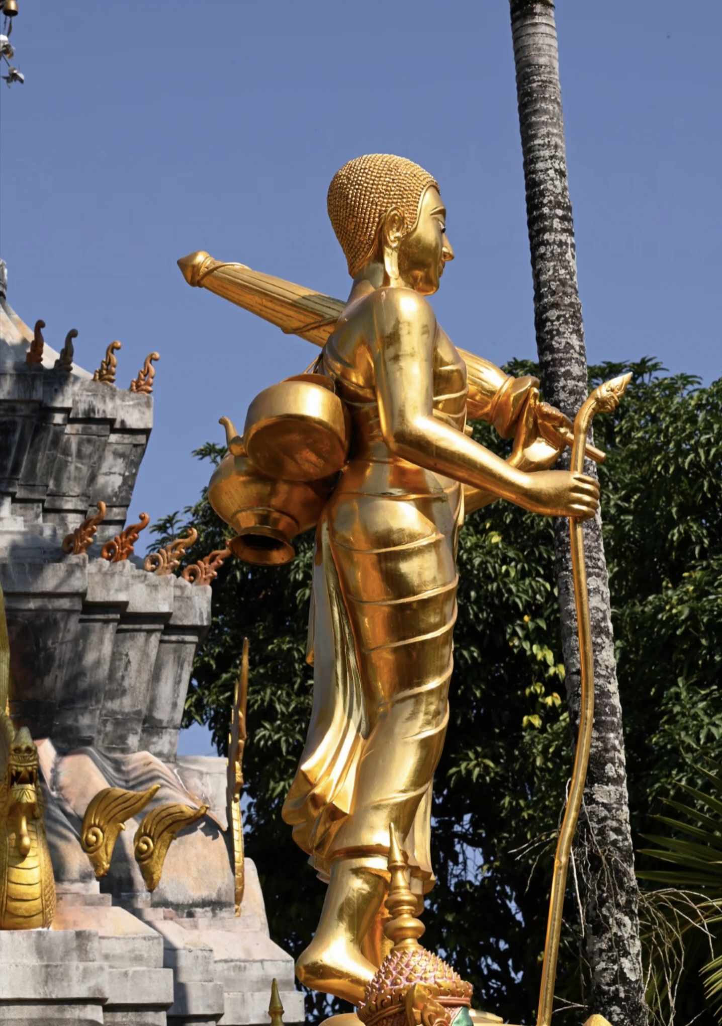 Buddhist statue close-up at Xishuangbanna Dai Ethnic Garden
