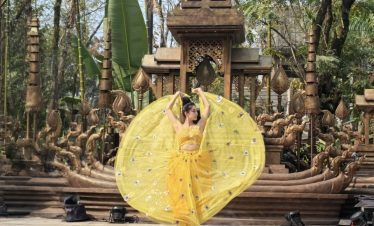 Peacock dance performance at Xishuangbanna Dai Ethnic Garden