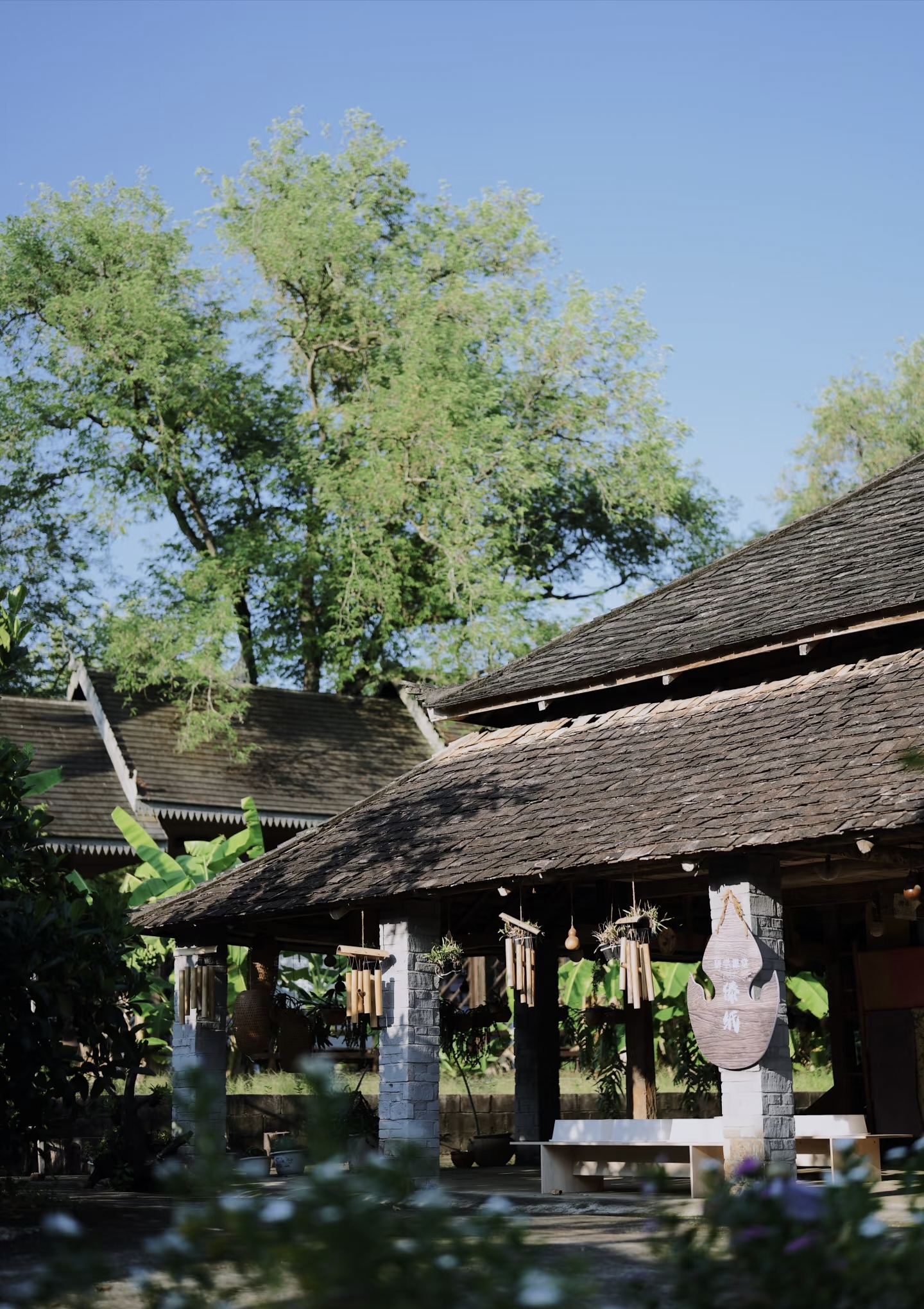 Peaceful scenery of Manyuan Village in Xishuangbanna Yunnan