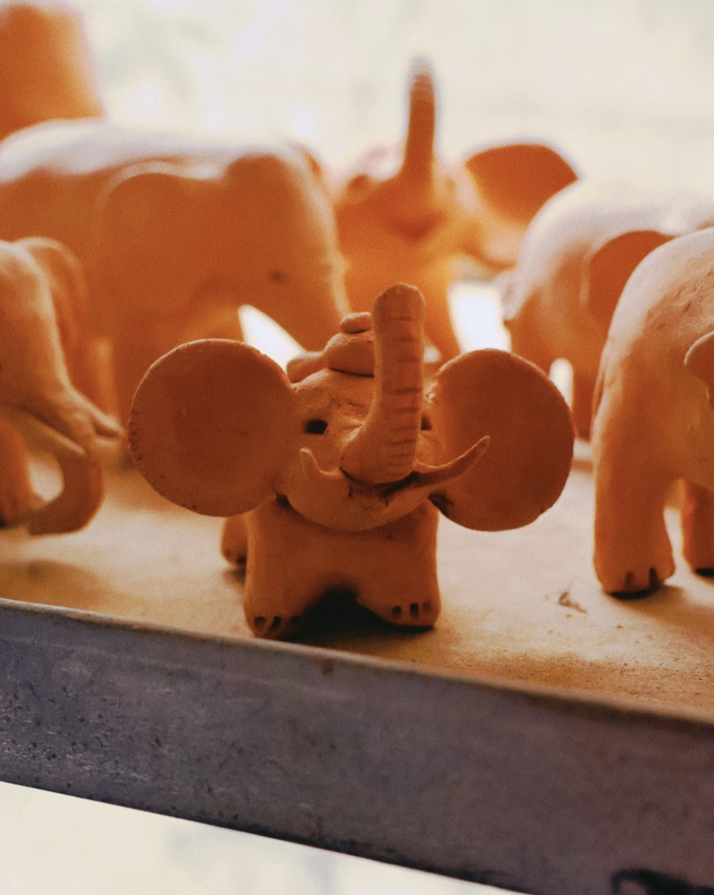 Clay elephant made with traditional pottery craft in Manyuan Village Xishuangbanna Yunnan
