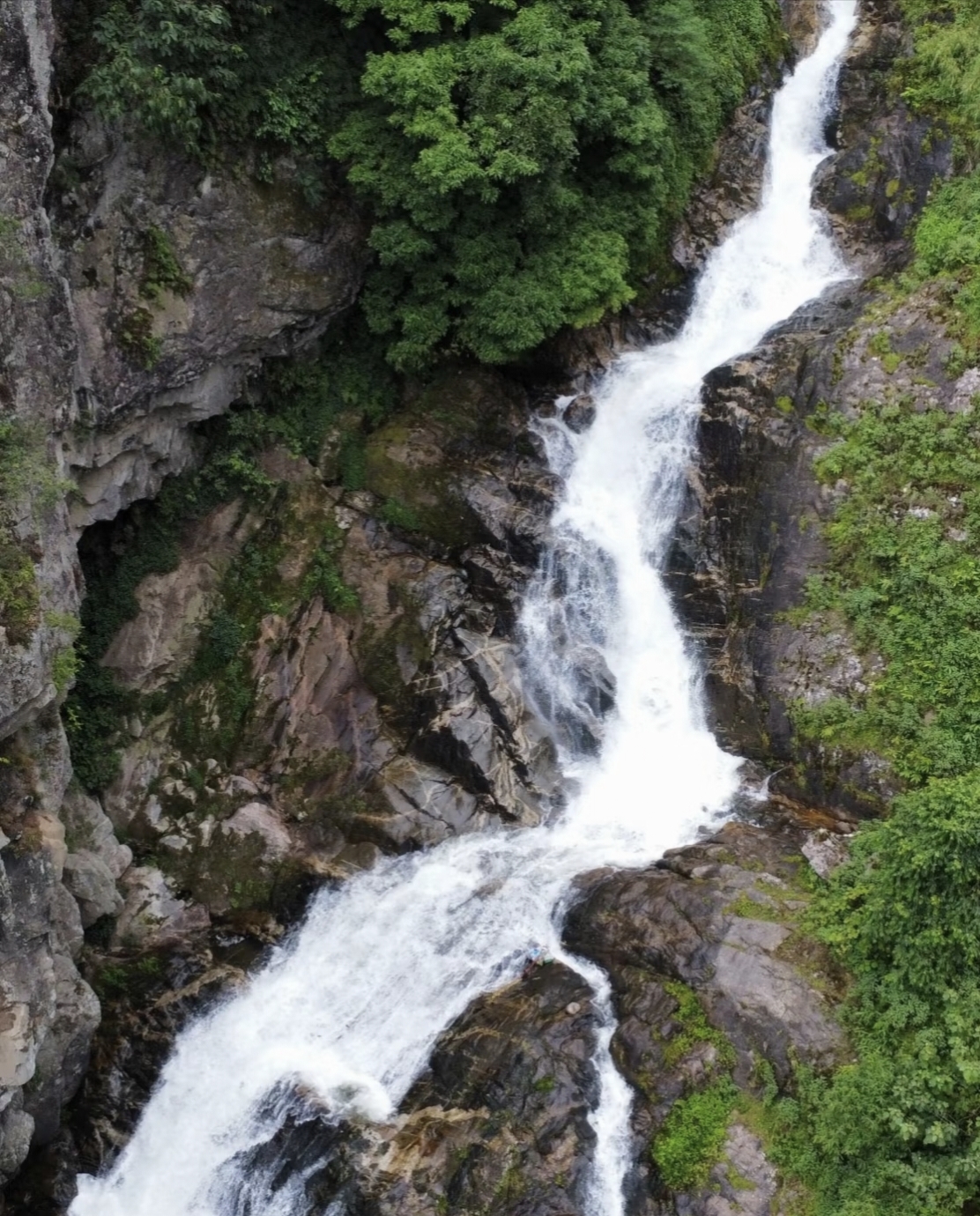 Nanen Waterfall cascading down in Ailao Mountain Yunnan