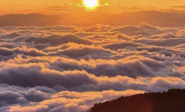 Sunrise over sea of clouds in Ailao Mountain Yunnan