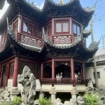 The majestic pavilion of Yuyuan Garden, Shanghai, China, with eaves reaching skyward.