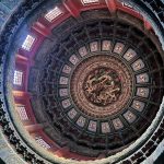The intricately designed golden dragon dome in the Forbidden City, Beijing, China.