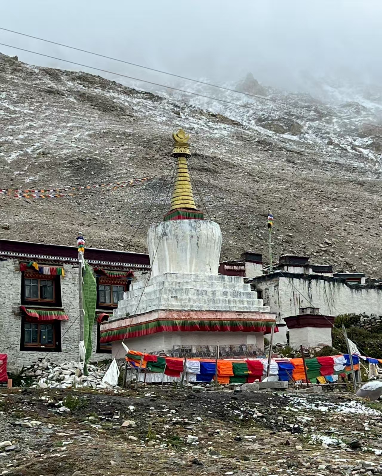 Exterior architecture of Rongbu Monastery in Tibet
