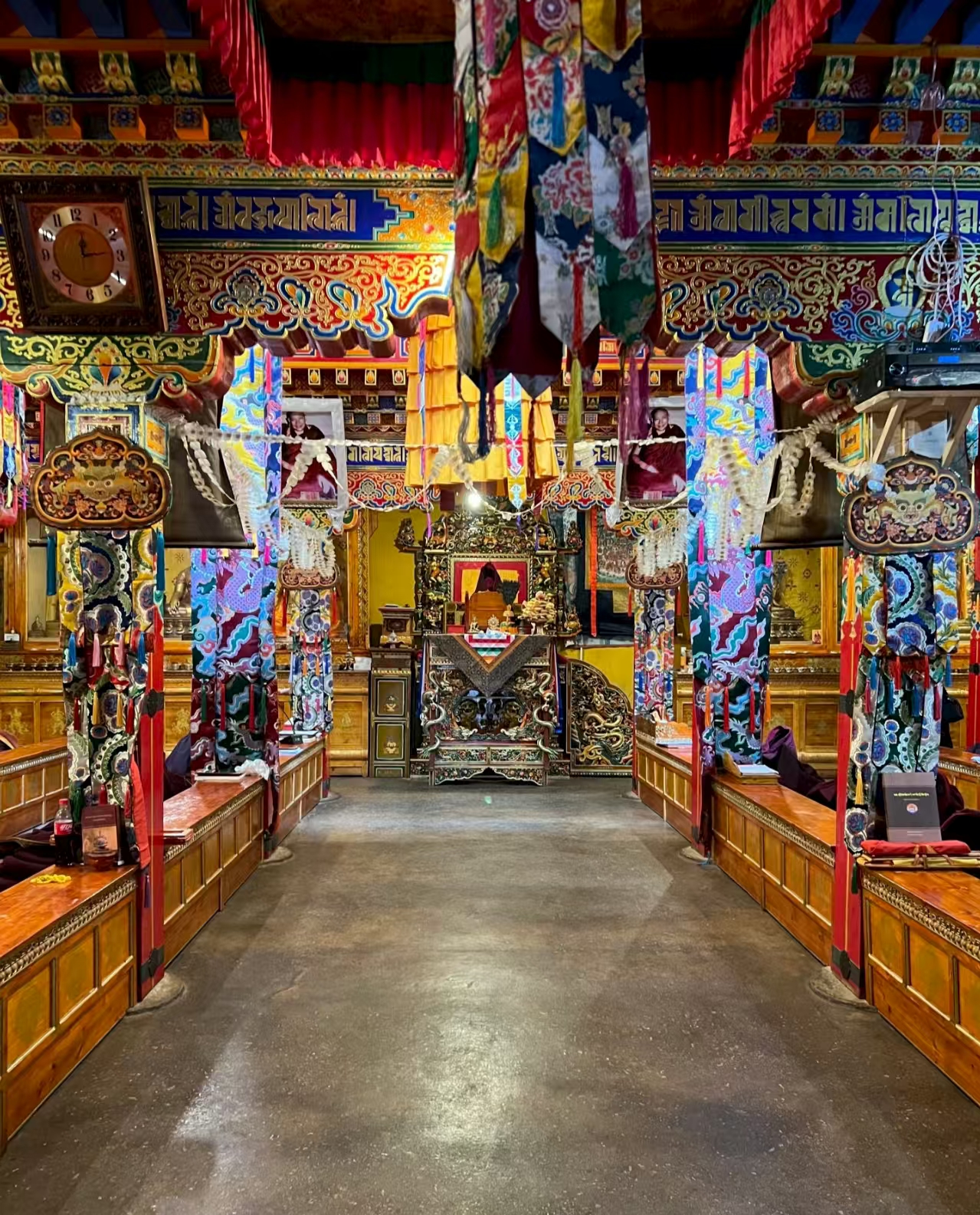 Interior of Rongbu Monastery in Tibet