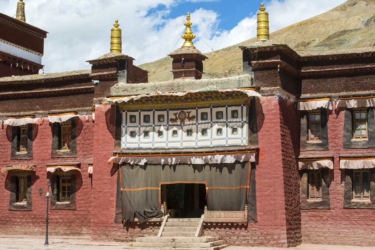Main entrance gate of Sakya Monastery in Tibet
