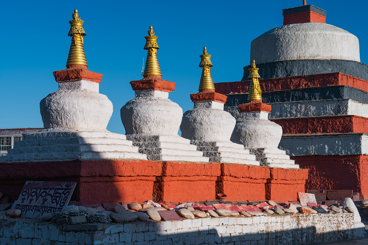 Close-up view of Toling Monastery in Zanda Tibet