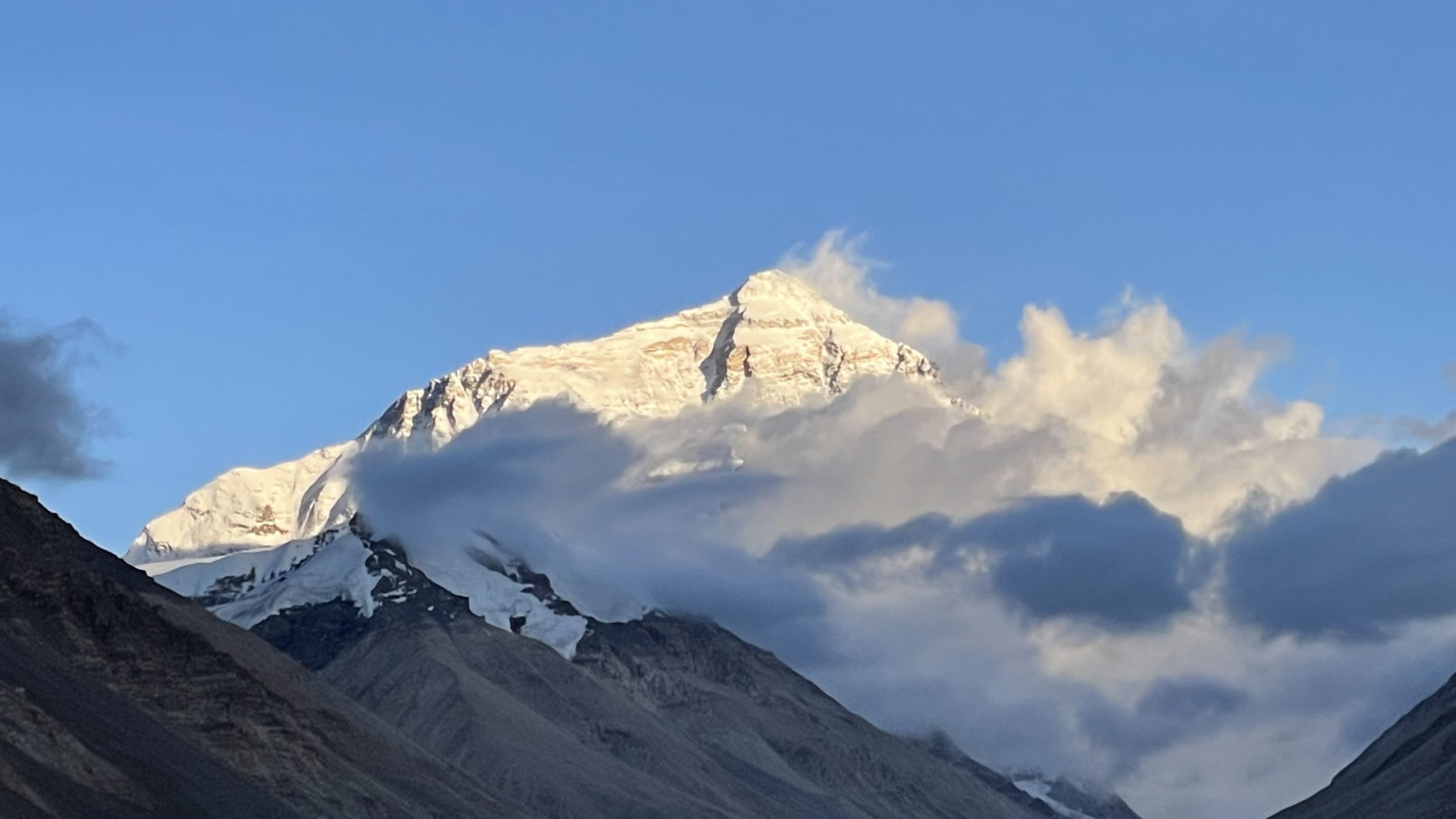 Close-up view of Mount Everest in Tibet