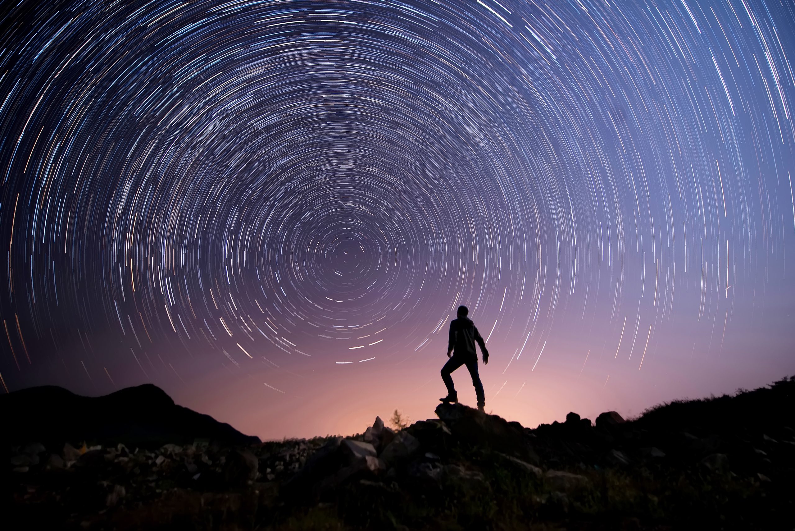 Dreamlike night view of Mount Everest with starry sky in Tibet